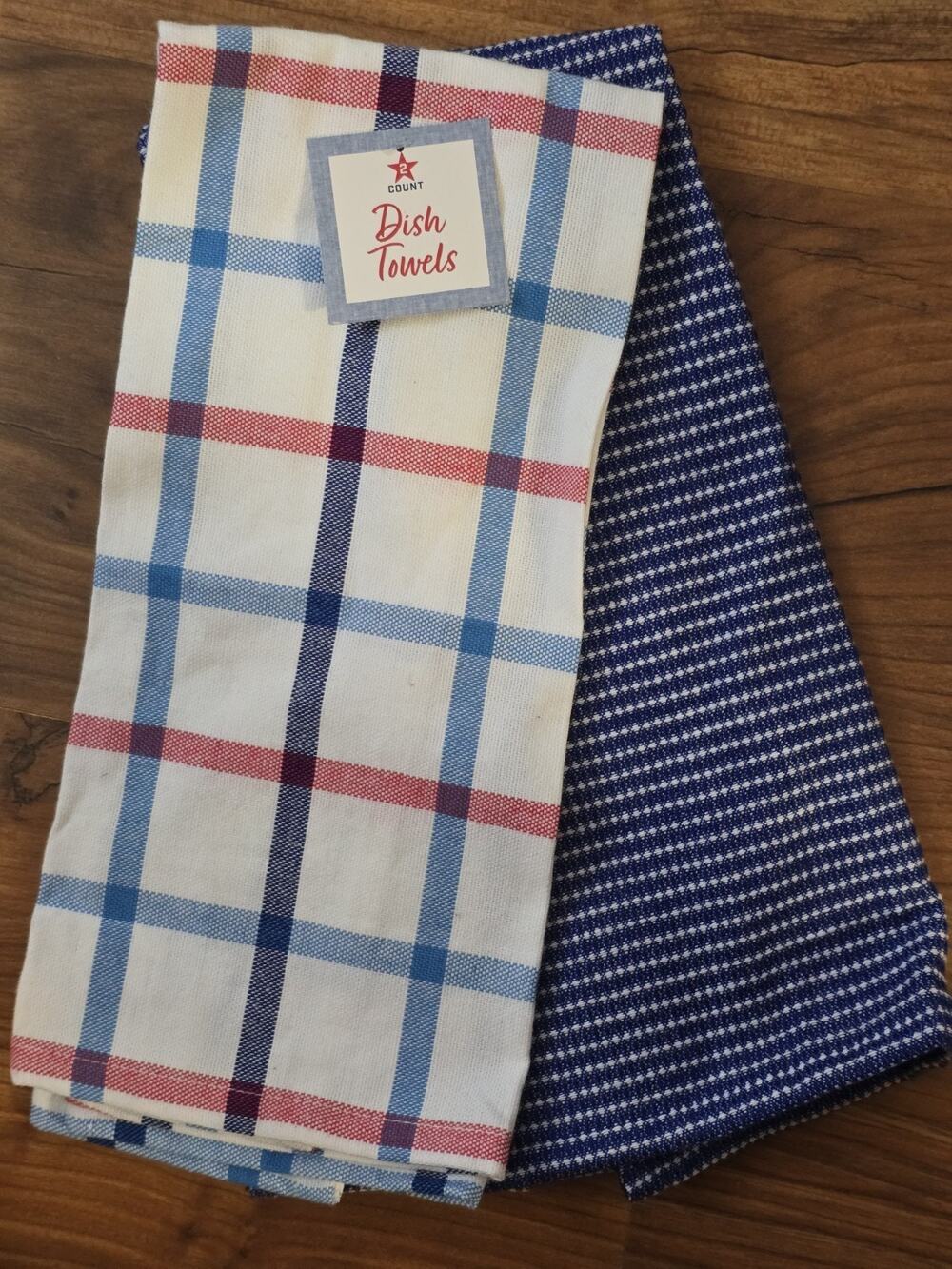 2 Pieces Set Kitchen Dish Tea Towels Napkins Tablecloth 25x15" Plaid Blue S6